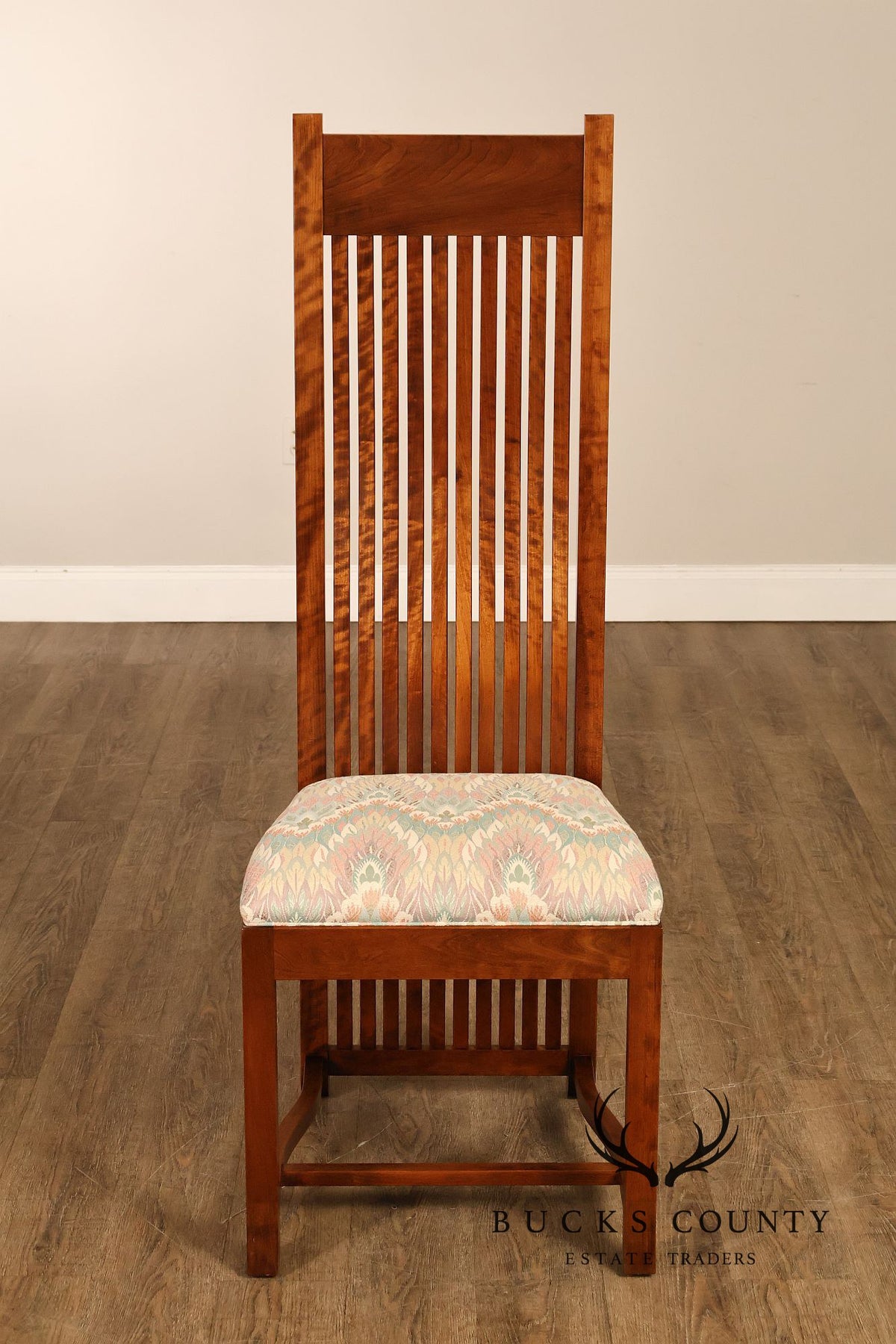 Paul Downs Cabinetmakers Set of Four Highback Spindled Cherry Dining Chairs