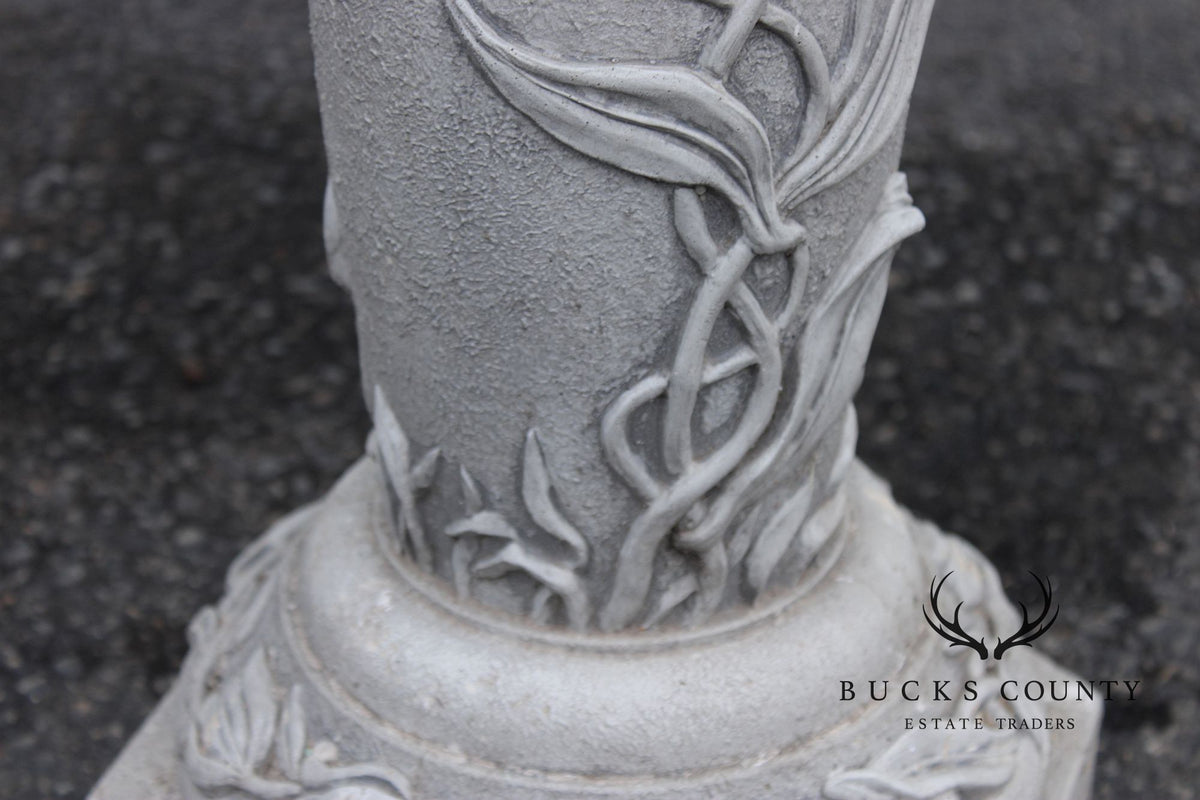 Cast Stone Floral Bird Bath