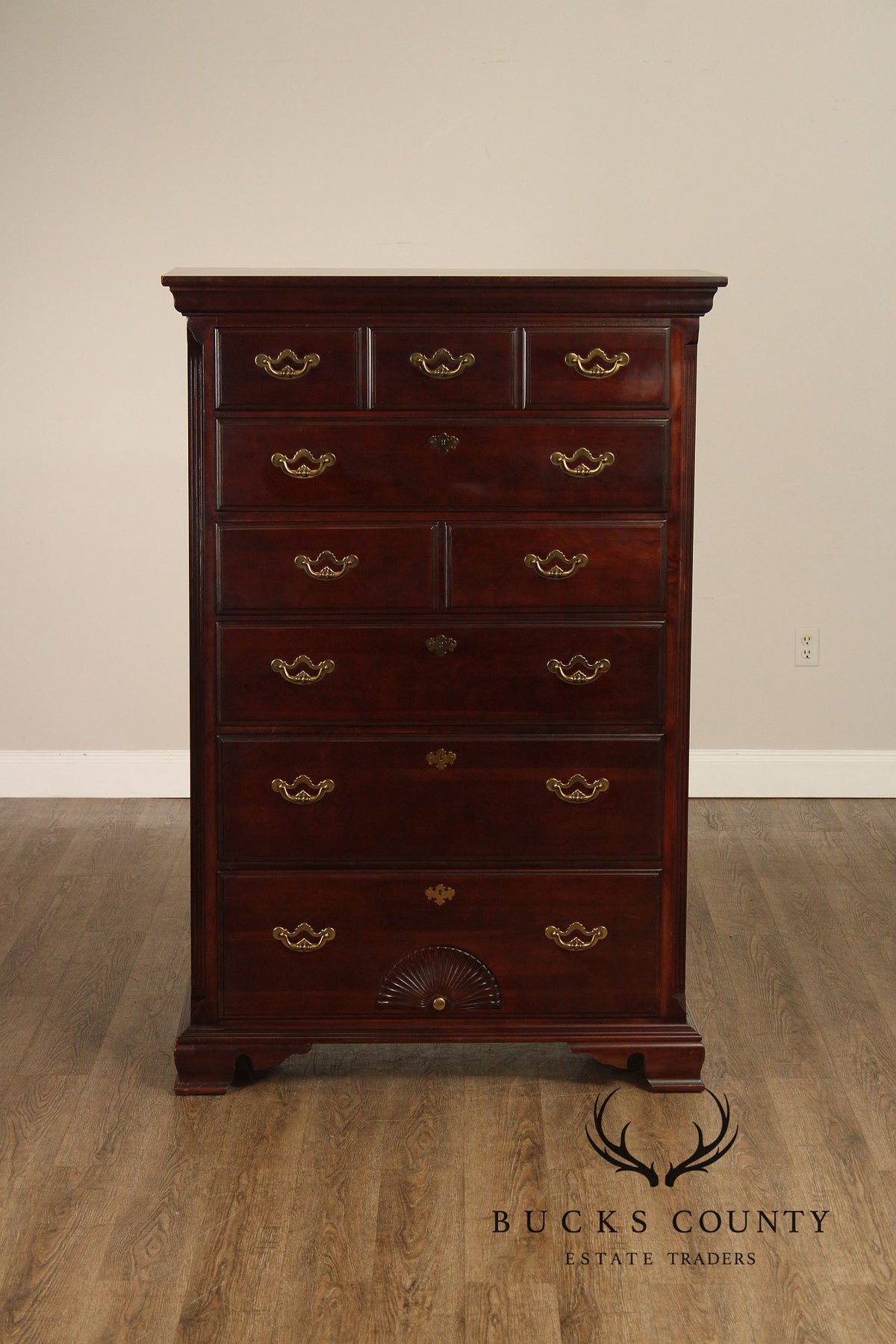 Thomasville Chippendale Style Cherry Tall Chest