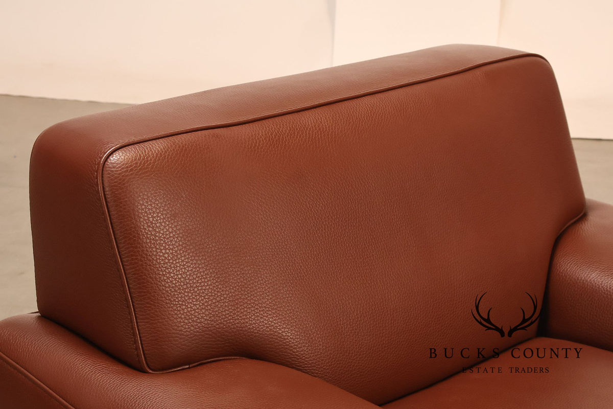 Formenti Pair of Italian Leather Lounge Chairs