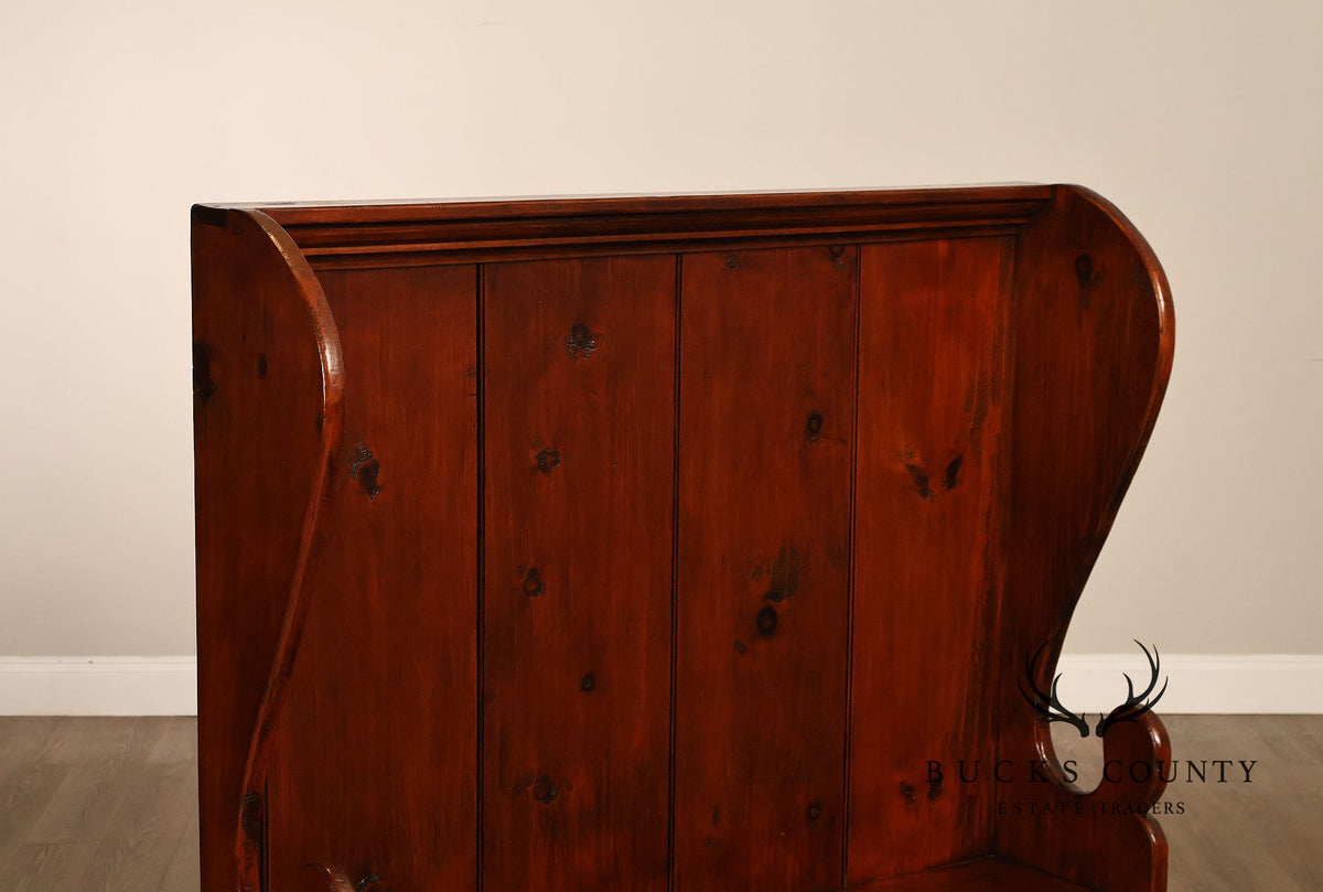 Primitive Style Custom Pine High Back Bench