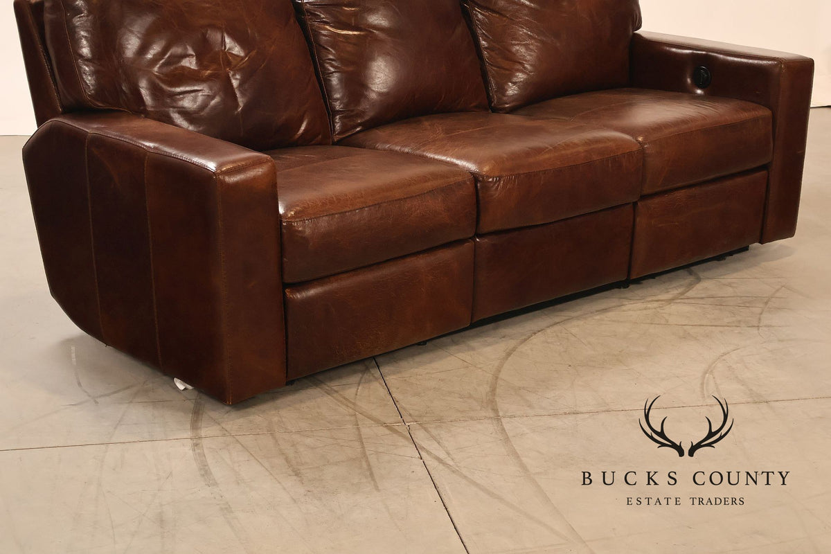 Soft Line 'Energia' Leather Power Reclining Sofa