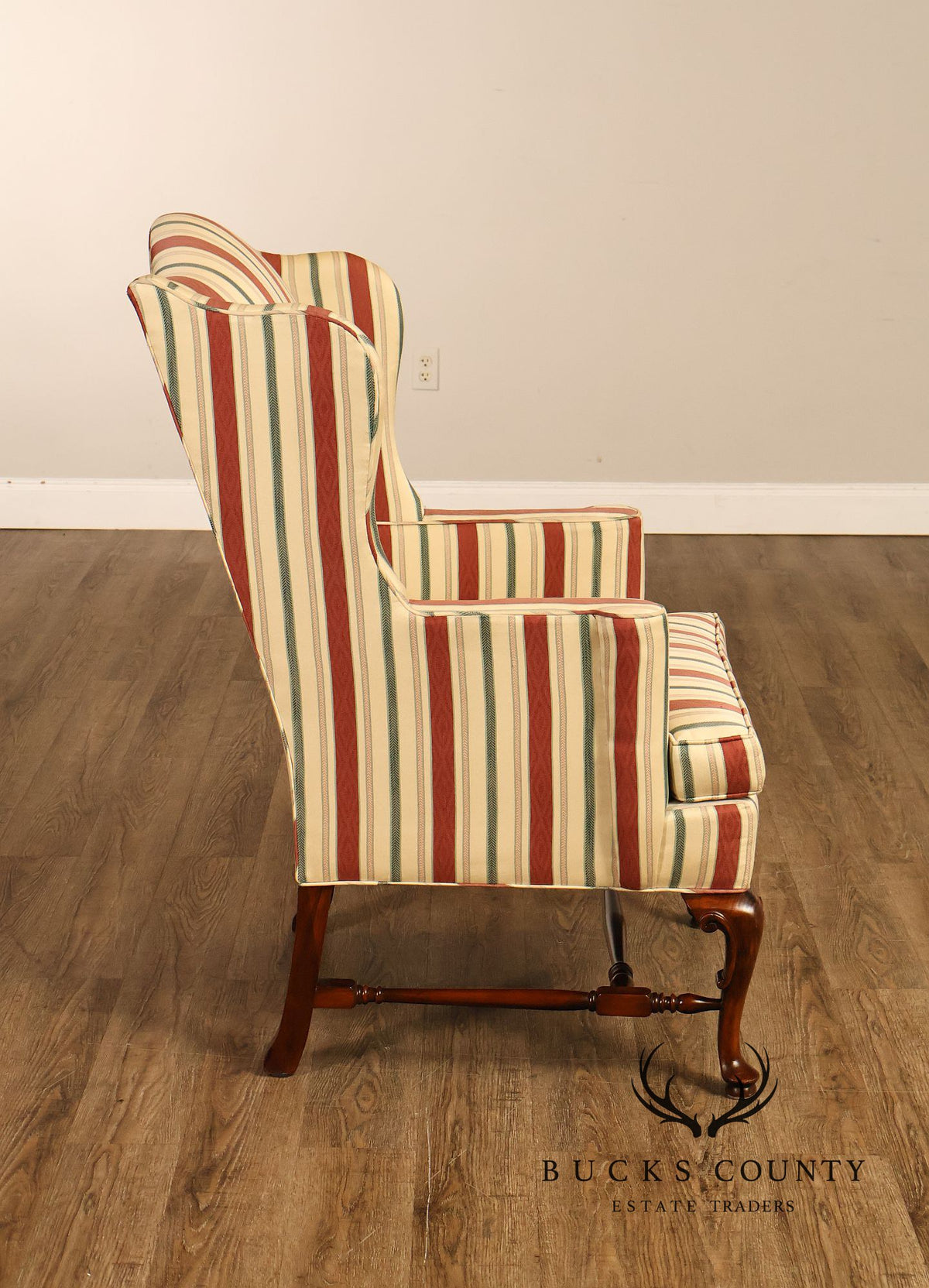 Gilliam Traditional Chippendale Style Pair Of Upholstered Wingback Armchairs