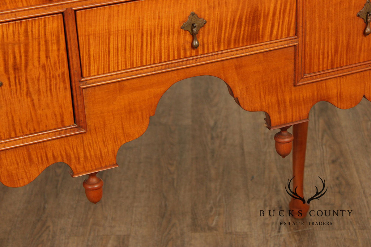 Simms & Thayer Queen Anne Style Tiger Maple Highboy