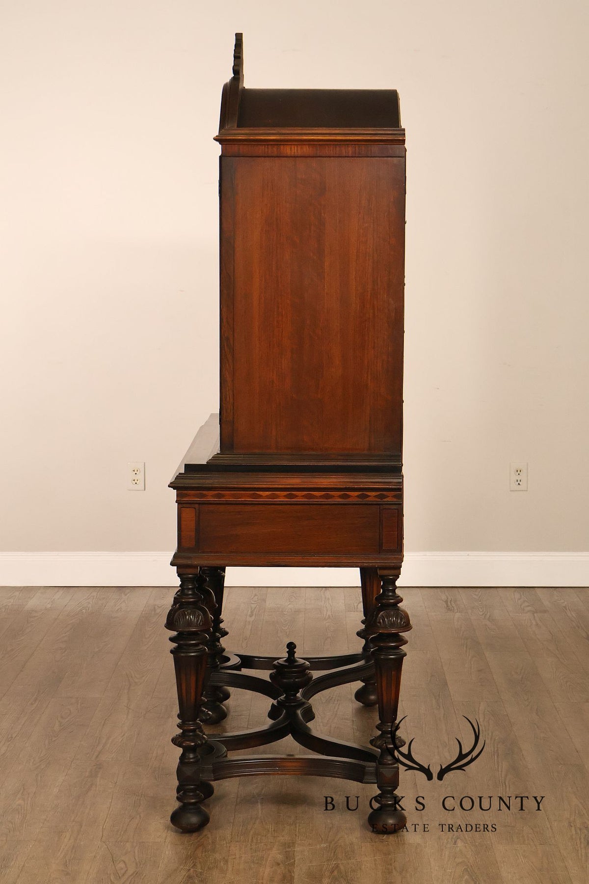 Rockford Republic Furniture Company 1920's Walnut China Display Cabinet