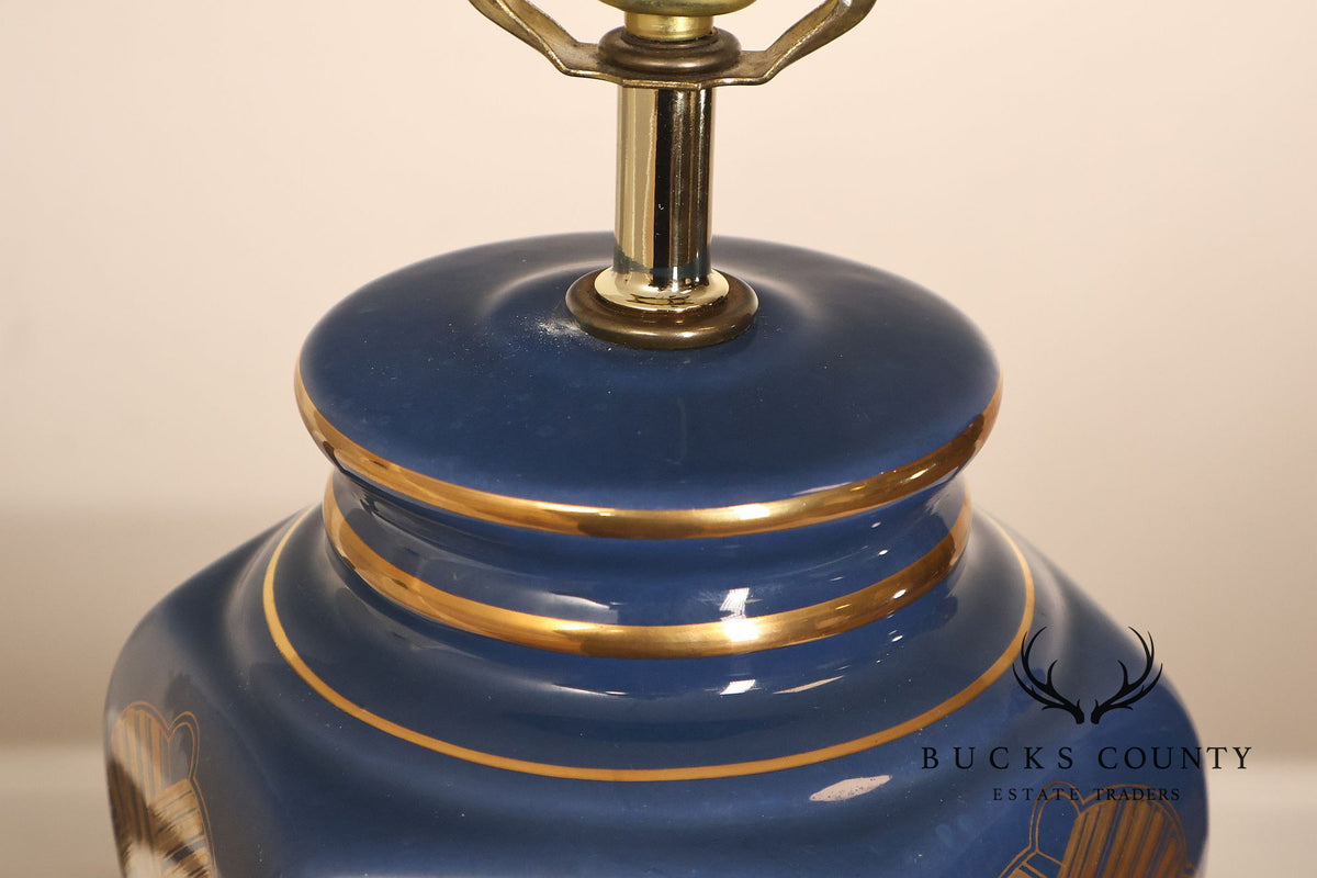 Contemporary Asian Style Pair of Porcelain Table Lamps