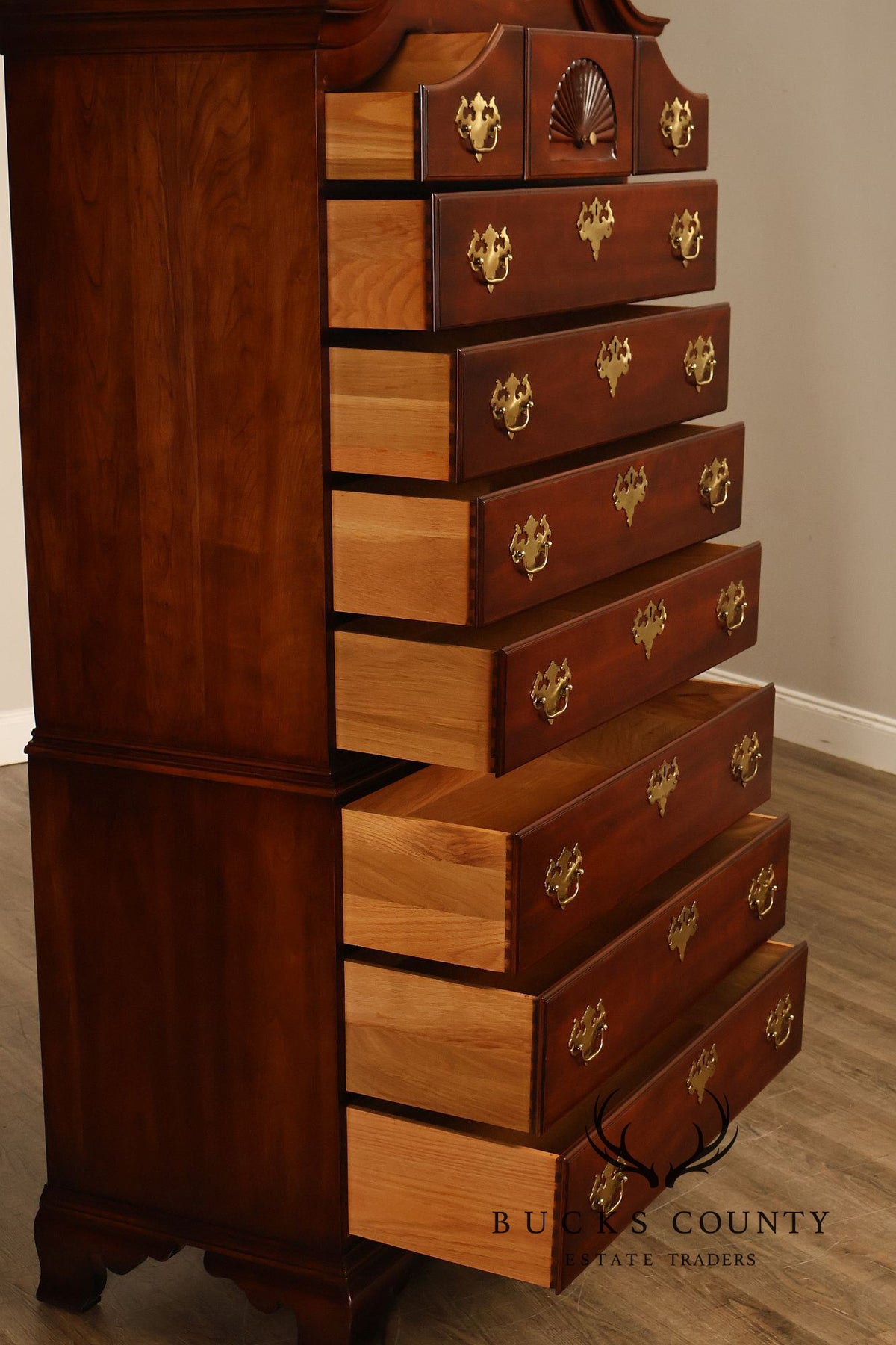 Statton Private Collection Queen Anne Style Solid Cherry Highboy Chest