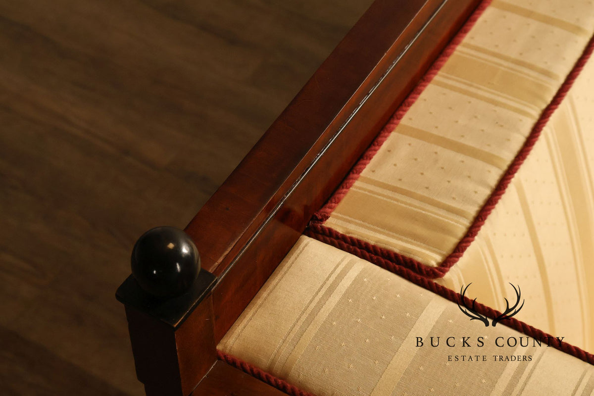 Biedermeier Style Antique Inlaid Mahogany Box Sofa