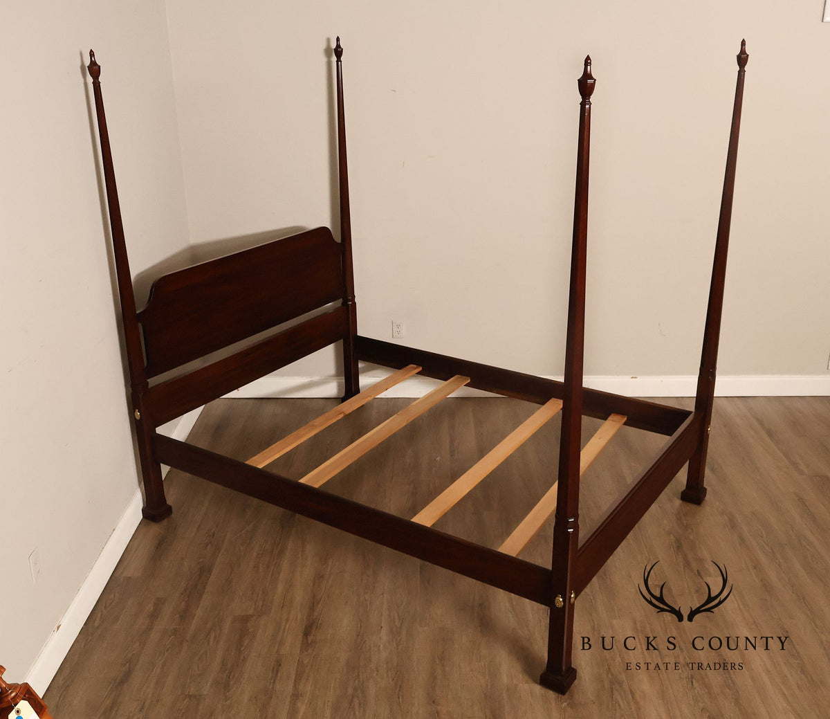 Henkel Harris Georgian Mahogany Queen Size Four Poster Bed