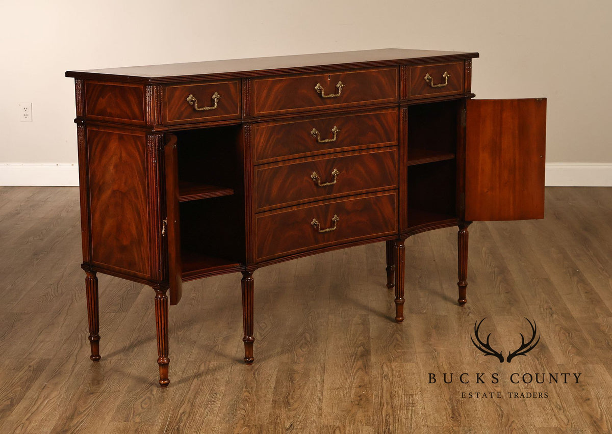 Jonathan Charles Mahogany Federal Style Credenza Sideboard With Brass Hardware