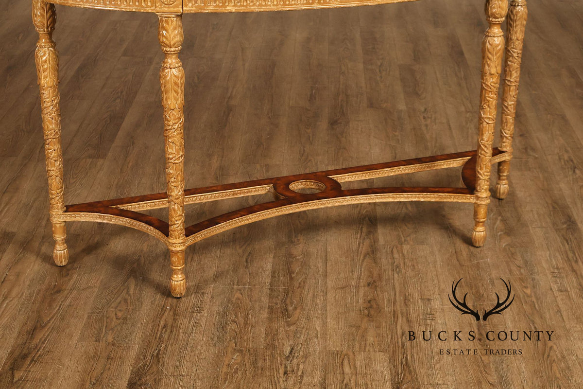 Theodore Alexander French Louis XVI Style Demilune Console