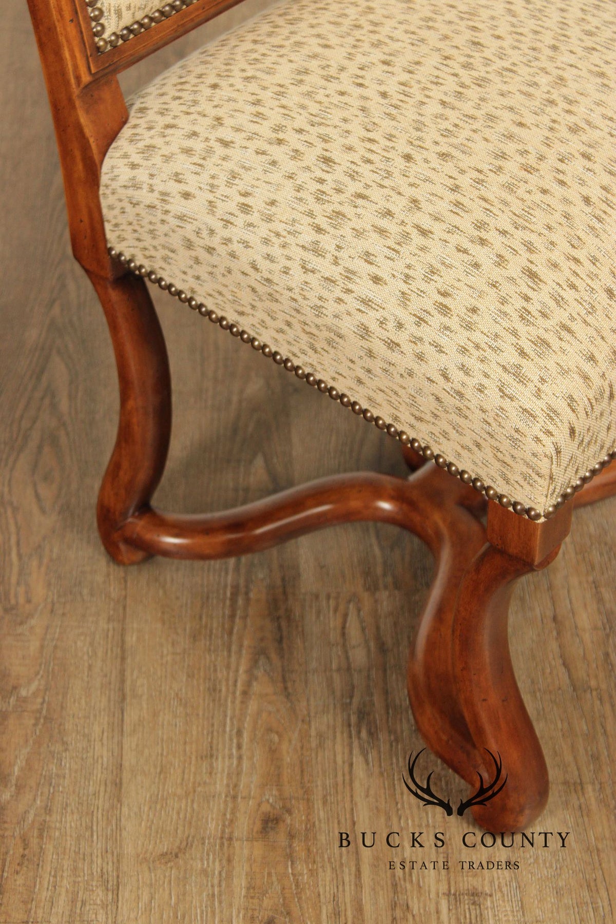 Minton-Spidell Set Of Four Os De Mouton Style 'Dauphine' Walnut Dining Chairs