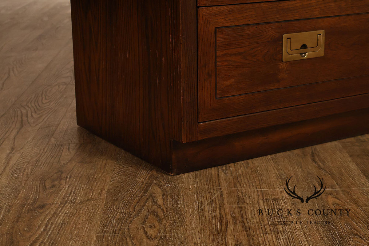 Henredon Scene One Campaign Style Walnut Armoire Chest