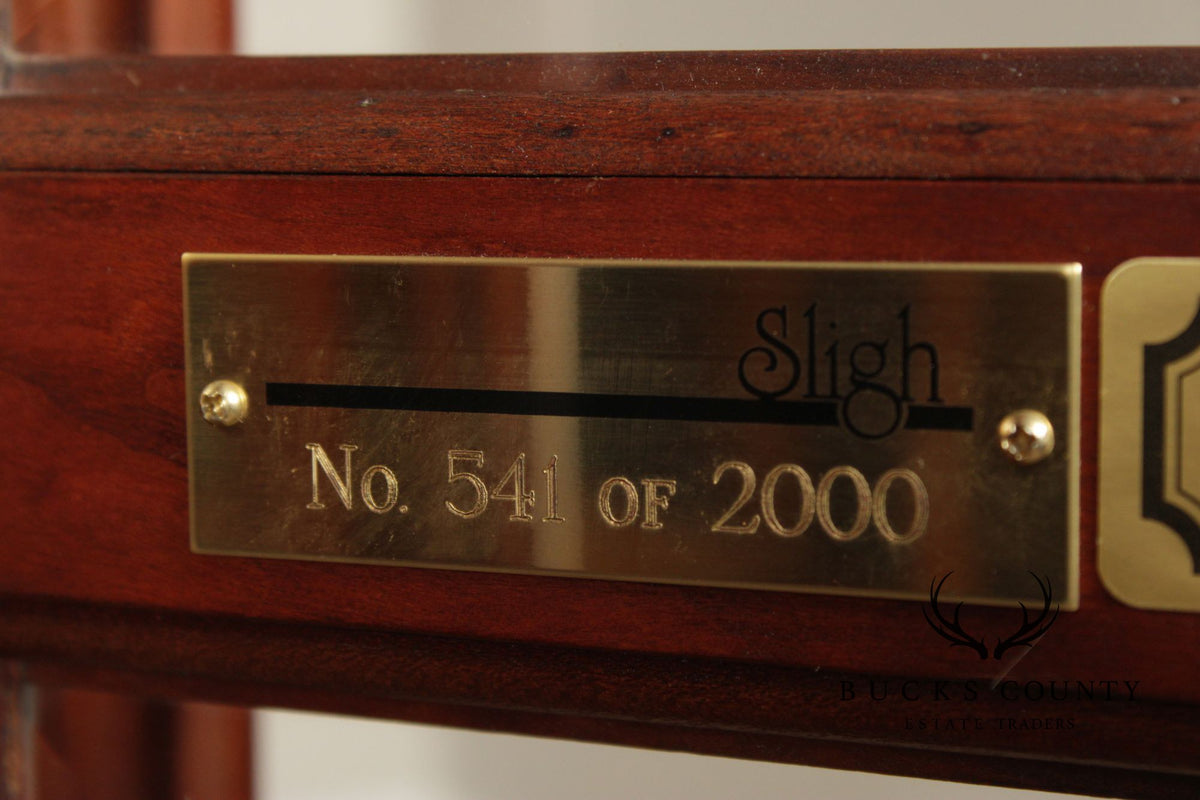 Sligh Federal Style Inlaid Mahogany Grandfather Clock