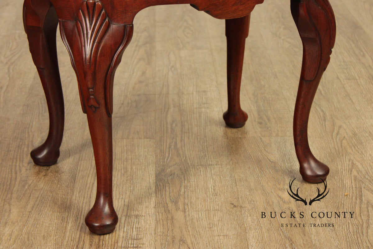 Hickory Chair Georgian Styler Carved Mahogany Vanity Bench Stool