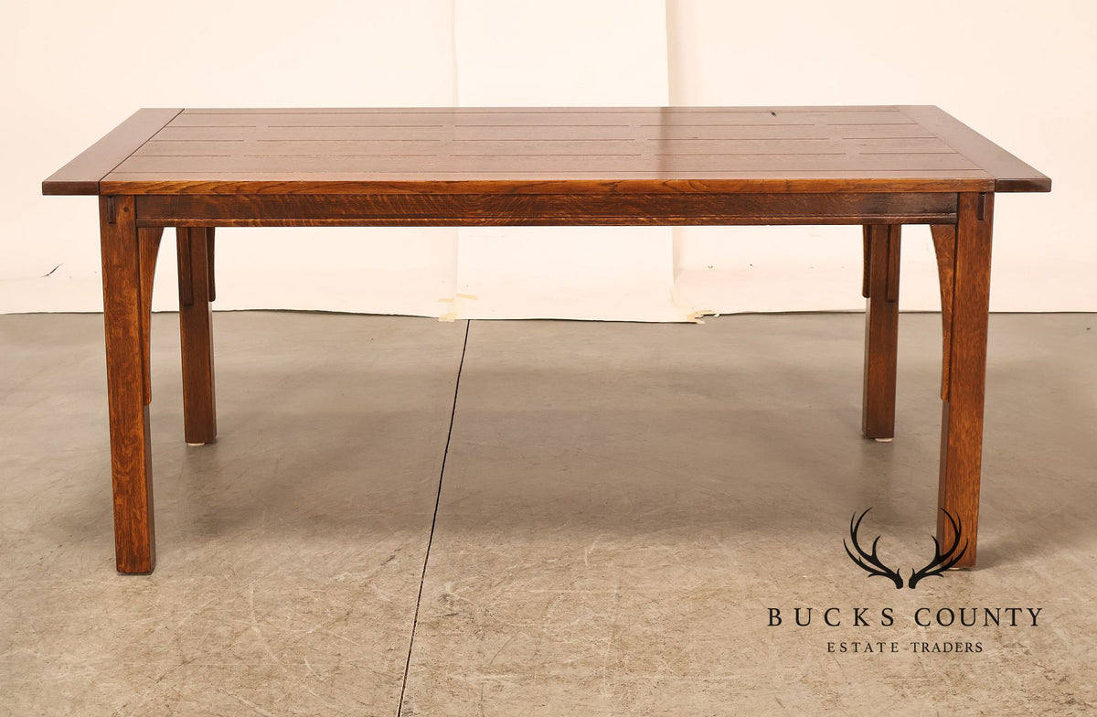 Stickley Mission Collection Oak Draw Top Extension Dining Table