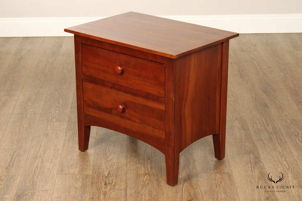 Ethan Allen American Impressions Pair Of Cherry Two-Drawer Nightstands