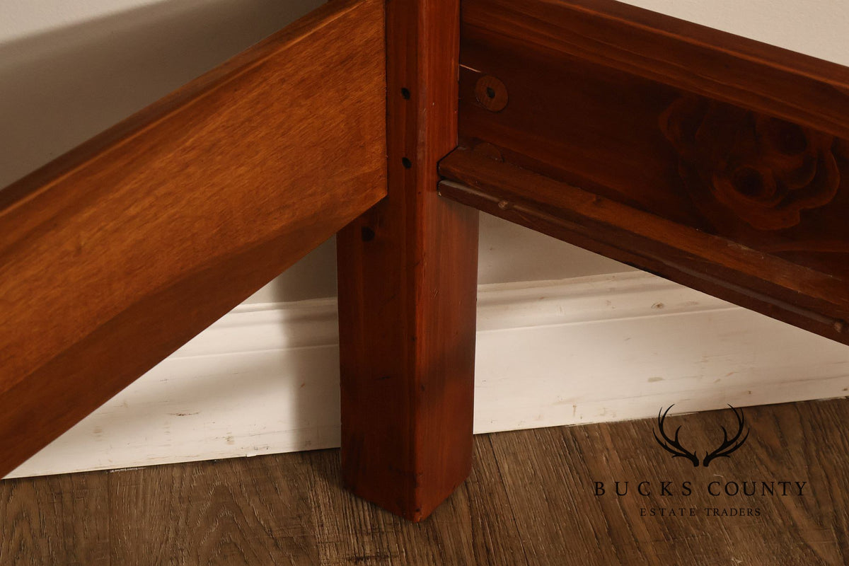 Ethan Allen Shaker Style Pine Pencil Post Queen Bed