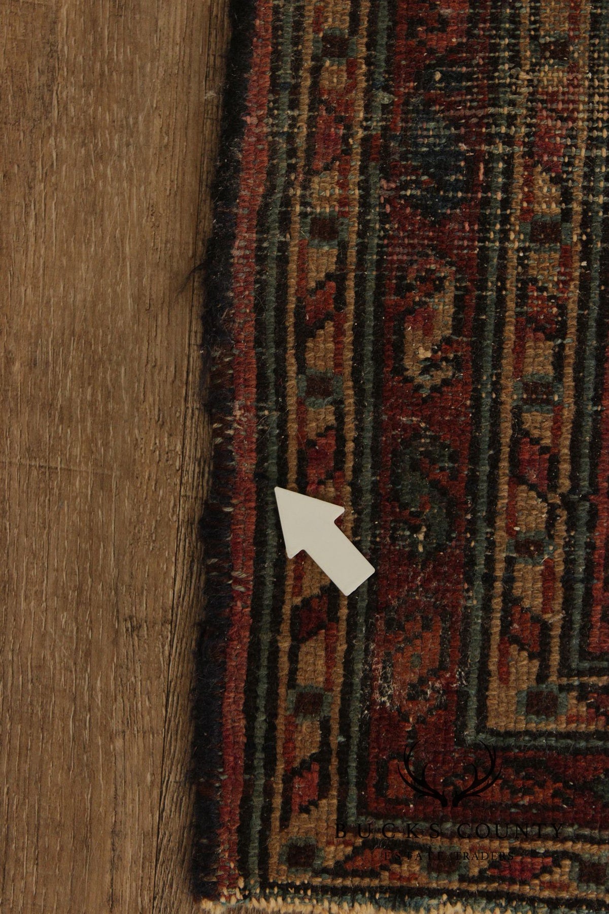 Persian Mahal Style Distressed Wool Scatter Rug