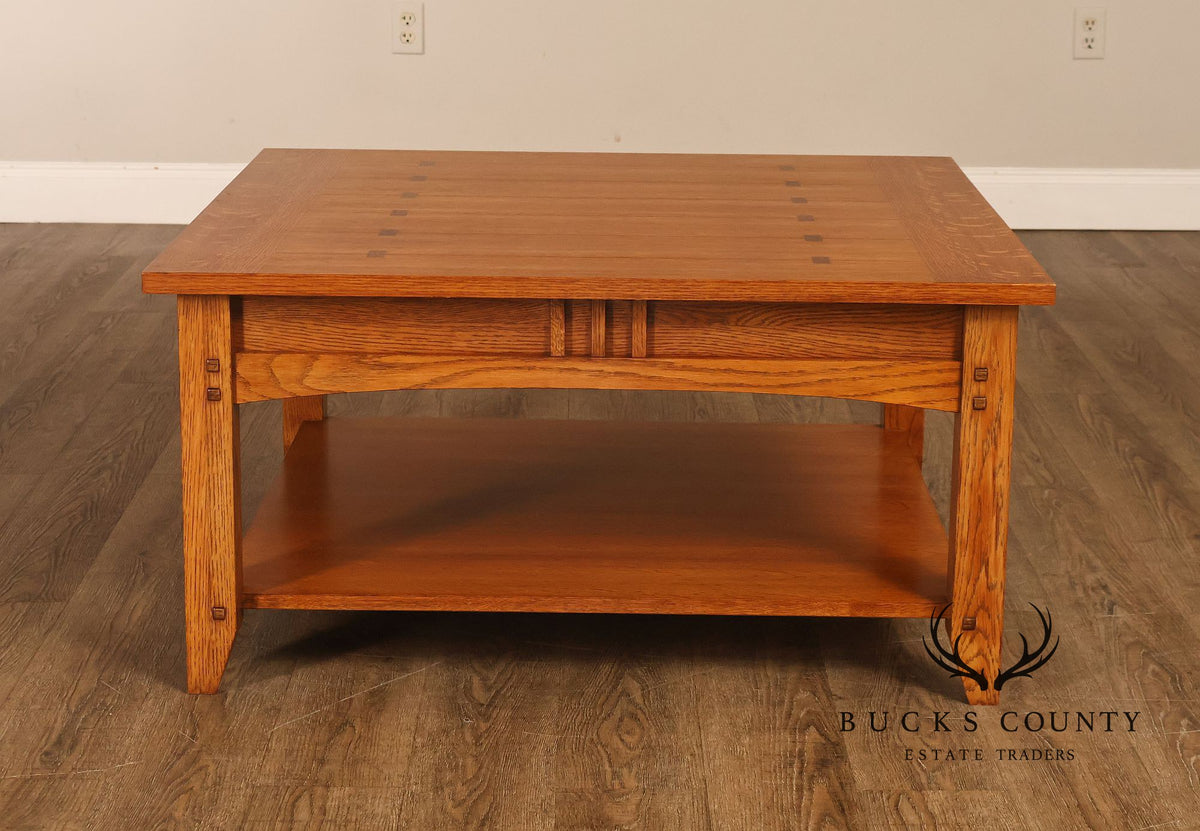 Mission Style Oak Two-Tier Coffee Table