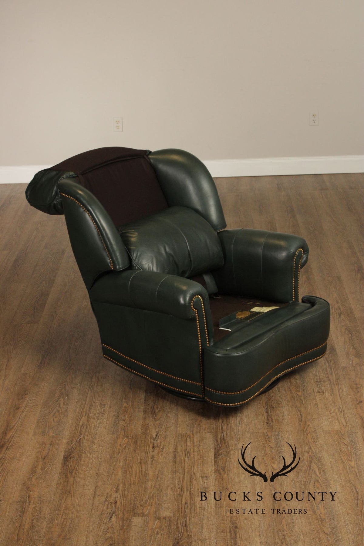 Hancock and Moore Leather Recliner Lounge Chair and Ottoman