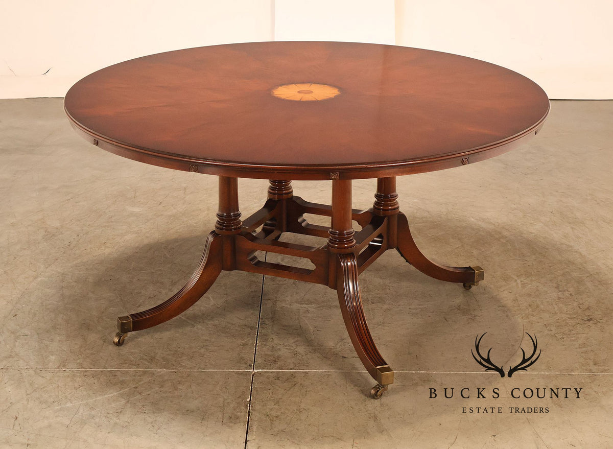 Bevan Funnell Inlaid Mahogany Round Extension Dining Table