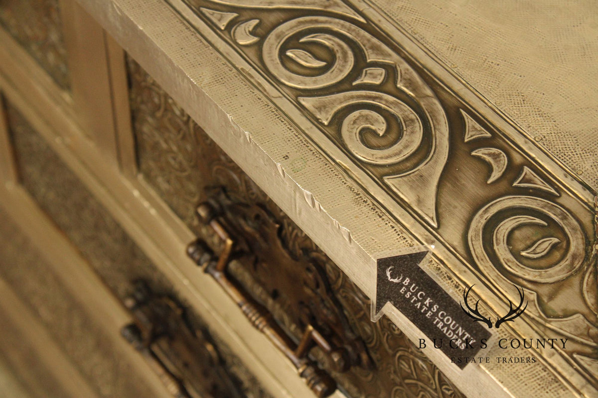Vintage Embossed Metal Chest of Drawers