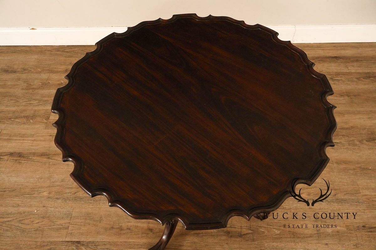 Chippendale Style Mahogany Pie Crust Tilt Top Tea Table