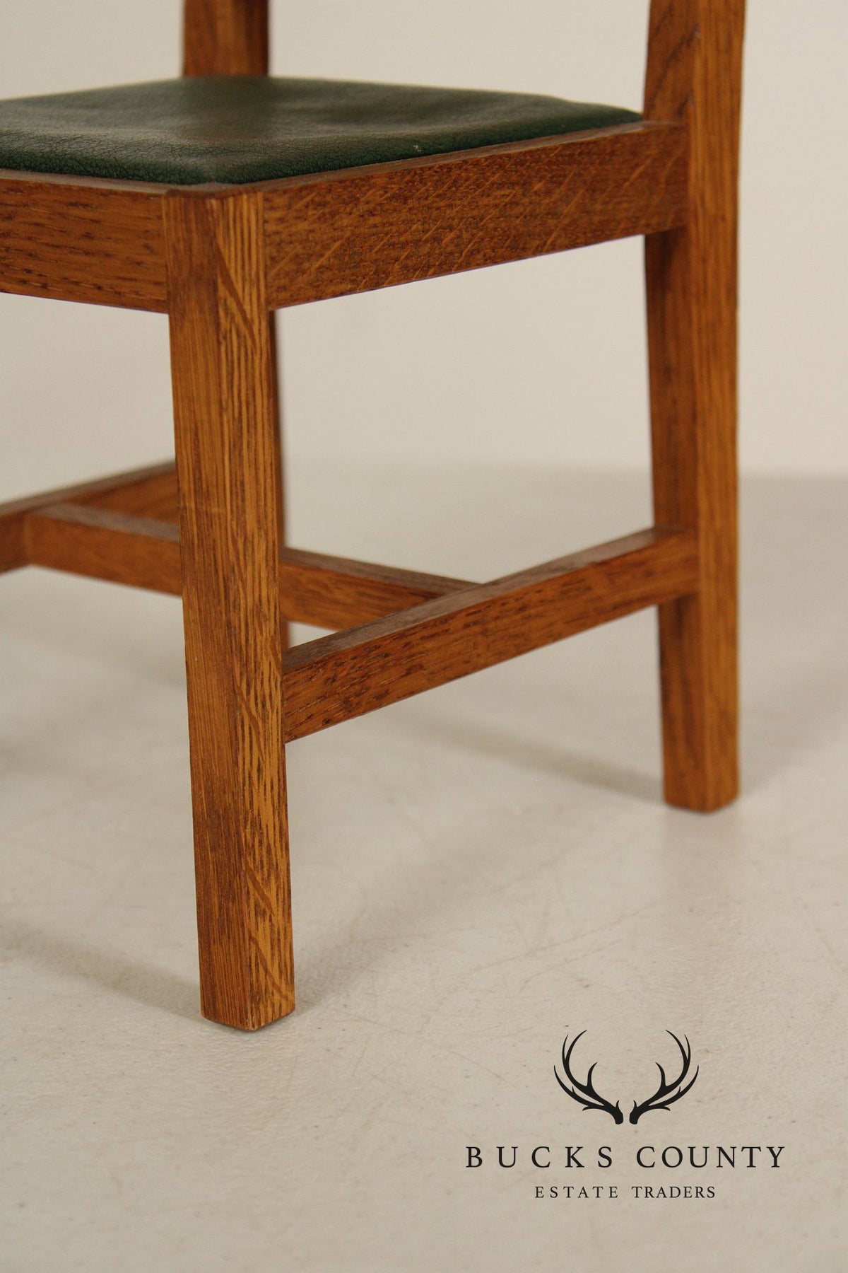 Stickley T.C. Timber Doll House Furniture Set of Four Miniature Oak Spindle Dining Chairs