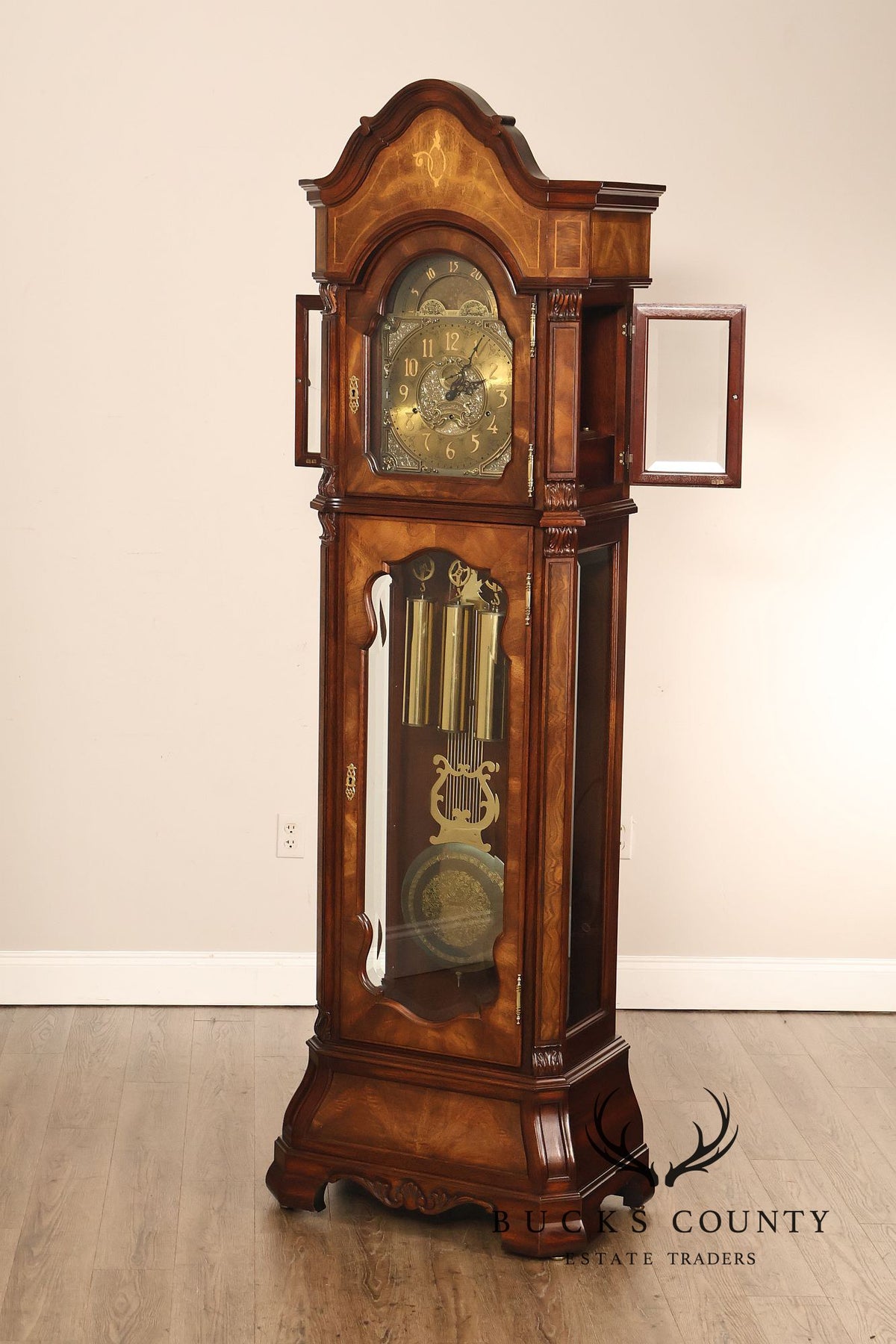 Sligh Mahogany Inlaid Grandfather Clock