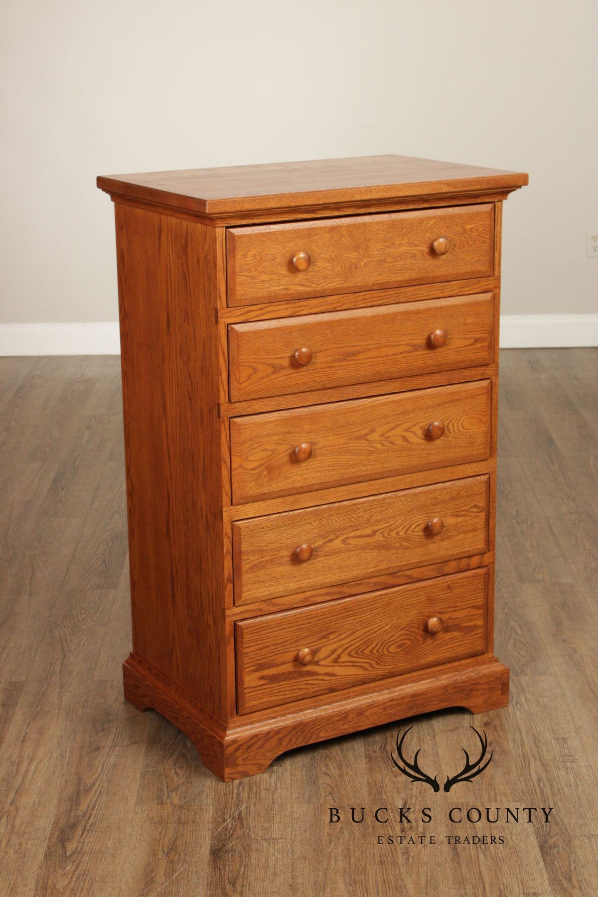 Hunt Country Furniture Pair of Oak Five Drawer Dressers