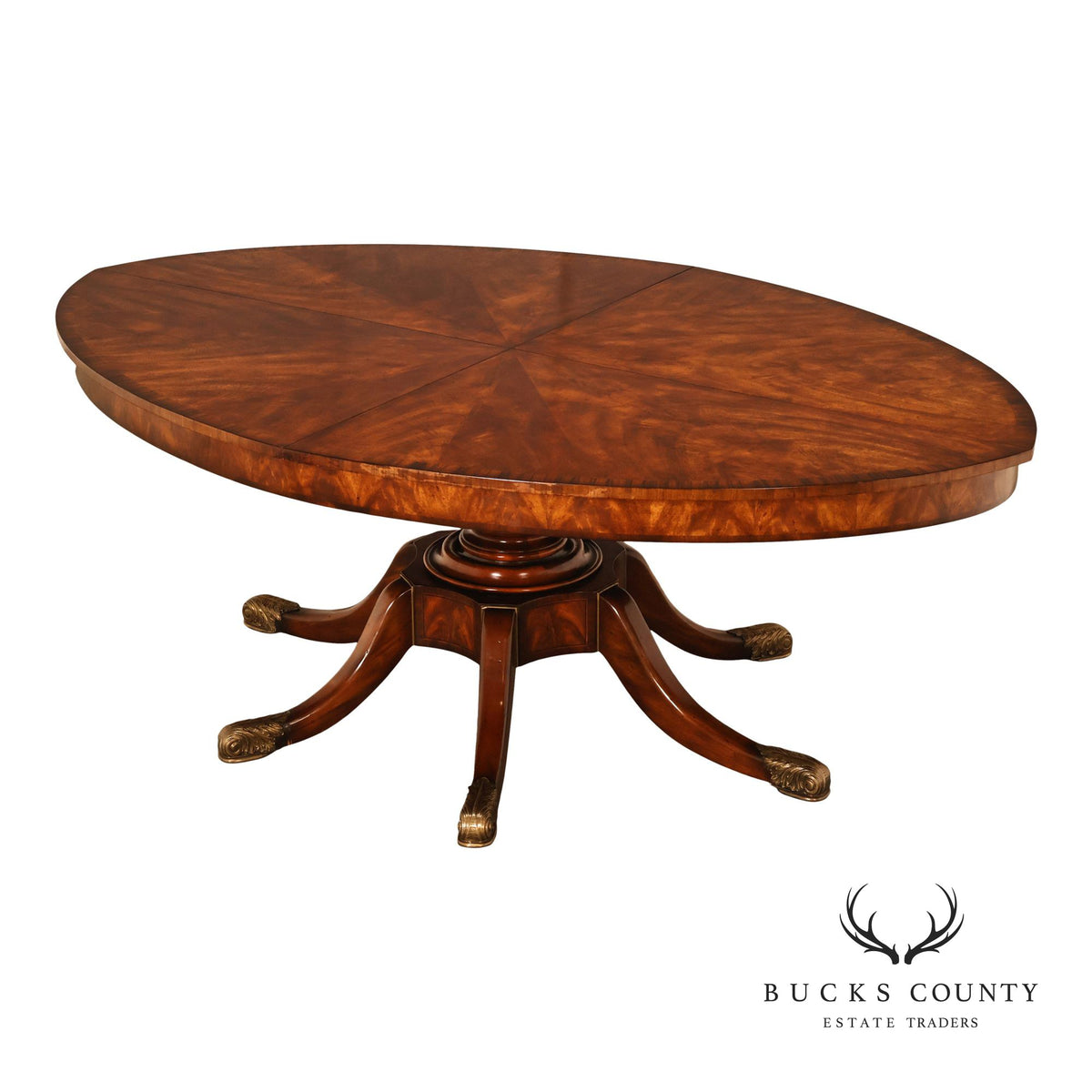 Theodore Alexander Althorp Living History Flame Mahogany Oval Expansion Dining Table