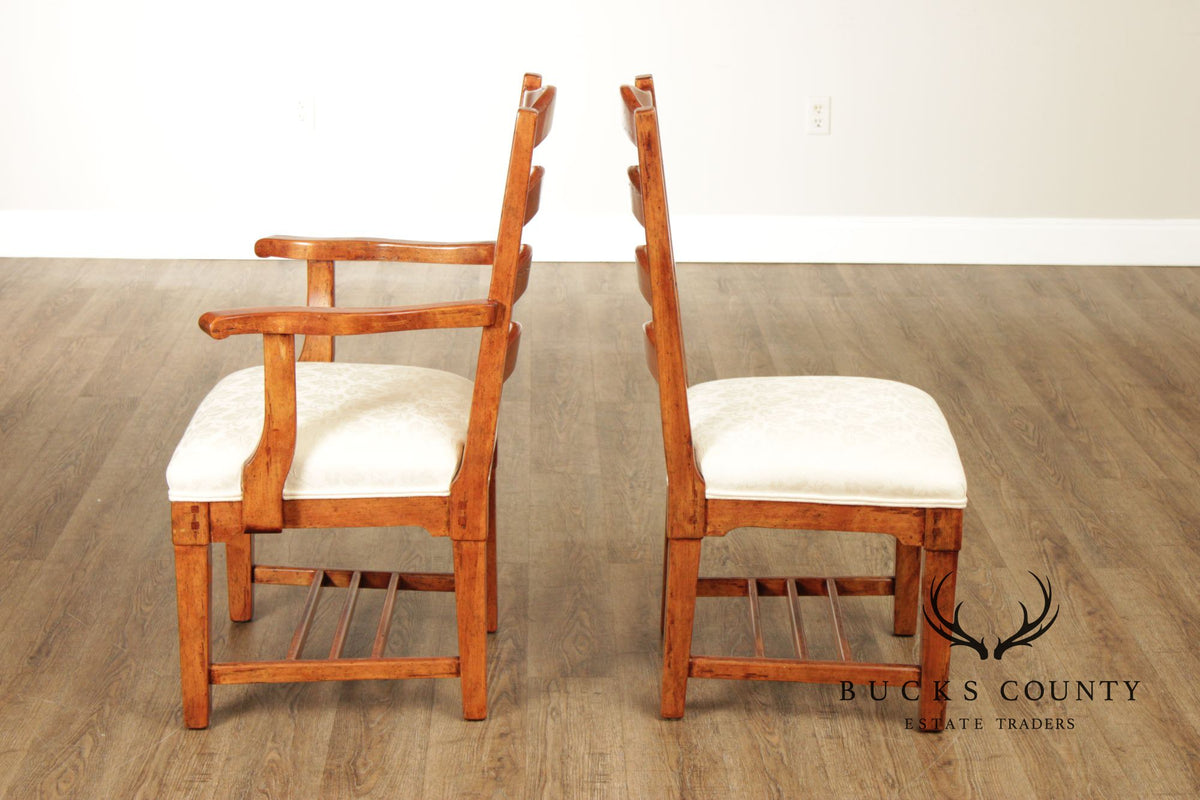 Bausman Set Of Six French Country Provincial Ladder Back Dining Chairs