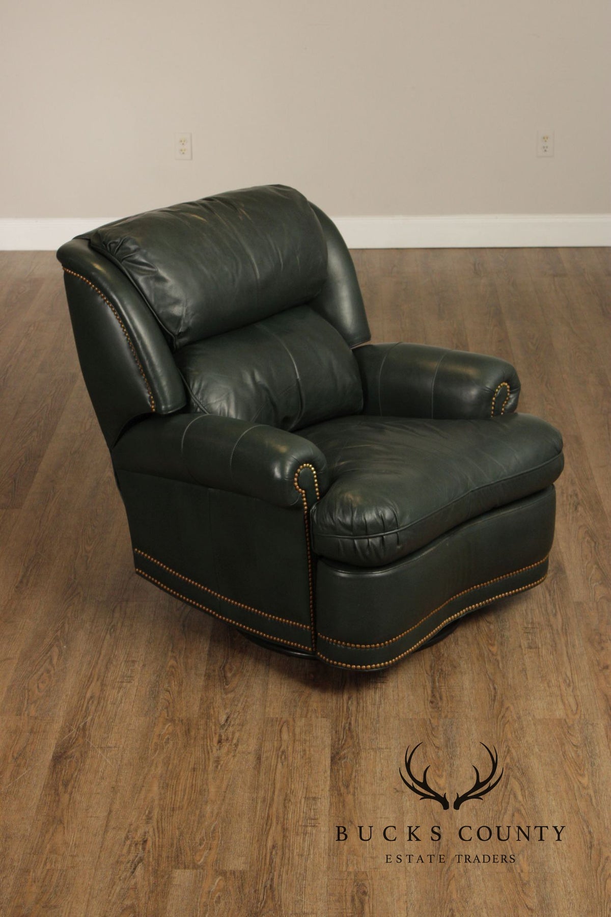 Hancock and Moore Leather Recliner Lounge Chair and Ottoman