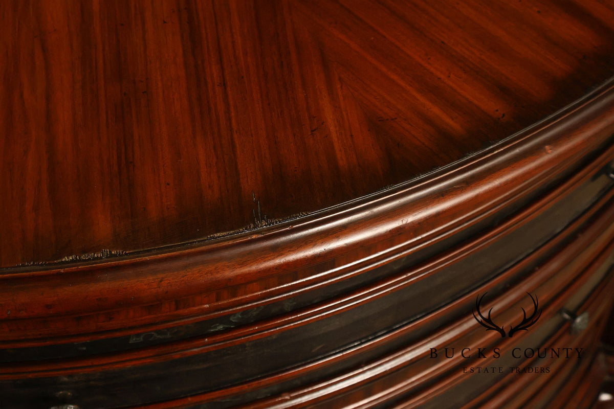 Maitland-Smith Pair Of Mahogany Three Drawer Chest Nightstands