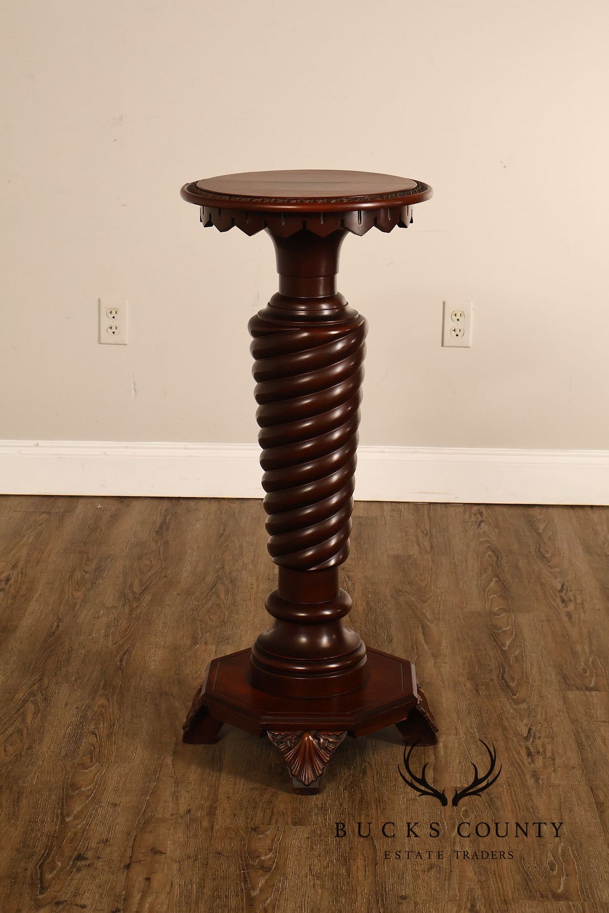 Baroque Revival Style Mahogany Carved Pedestal Stand