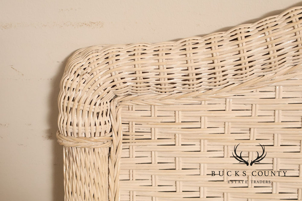 Coastal Style Vintage Full Wicker Headboard