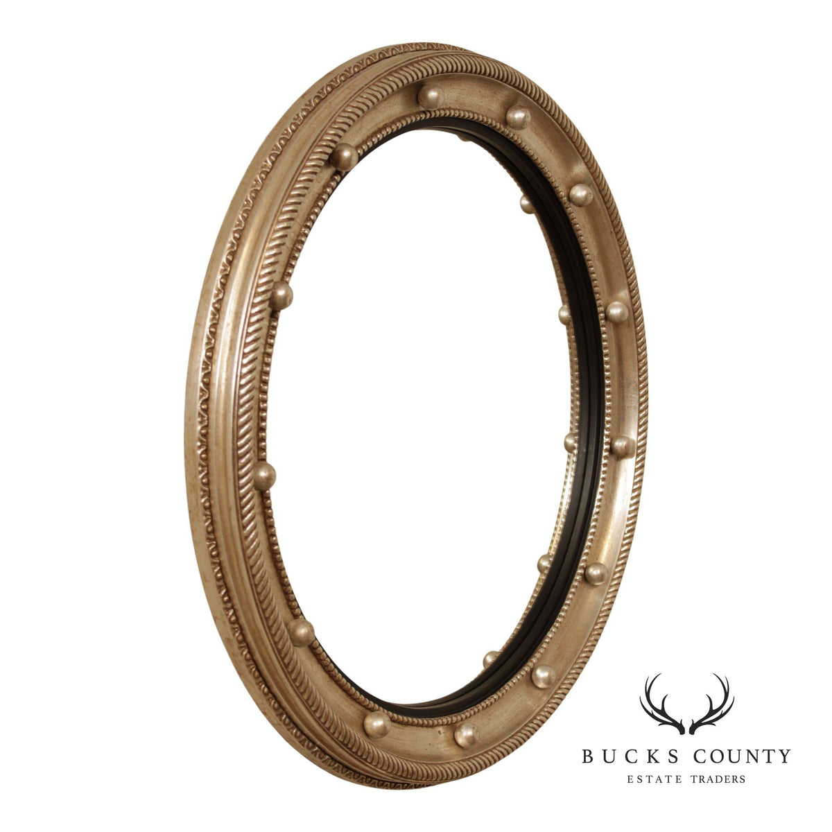 Friedman Brothers Round Silver Painted Bullseye Mirror