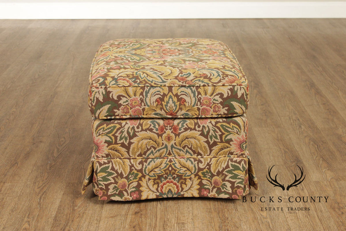 TRS Furniture Traditional Floral Upholstered Club Chair And Ottoman