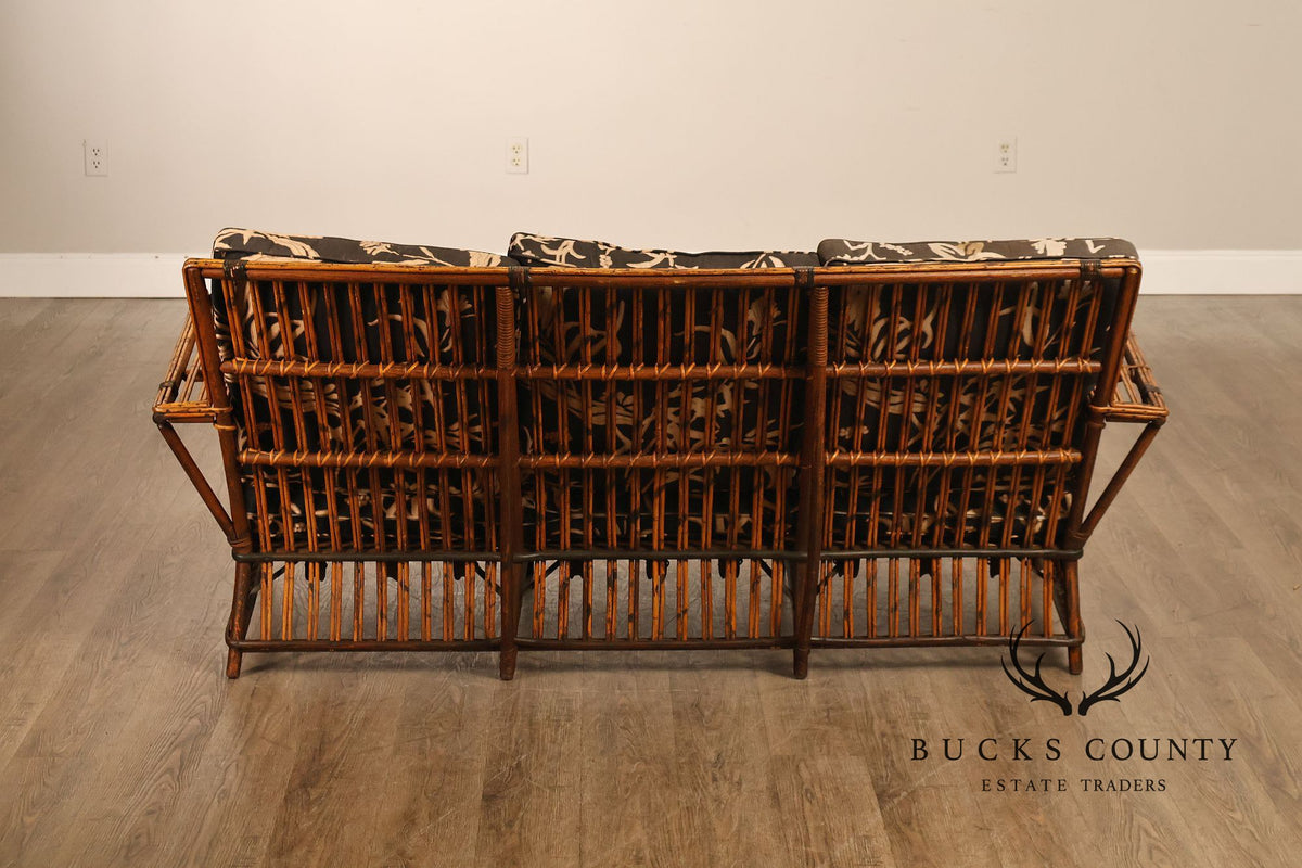 Antique Split Reed Rattan Sofa
