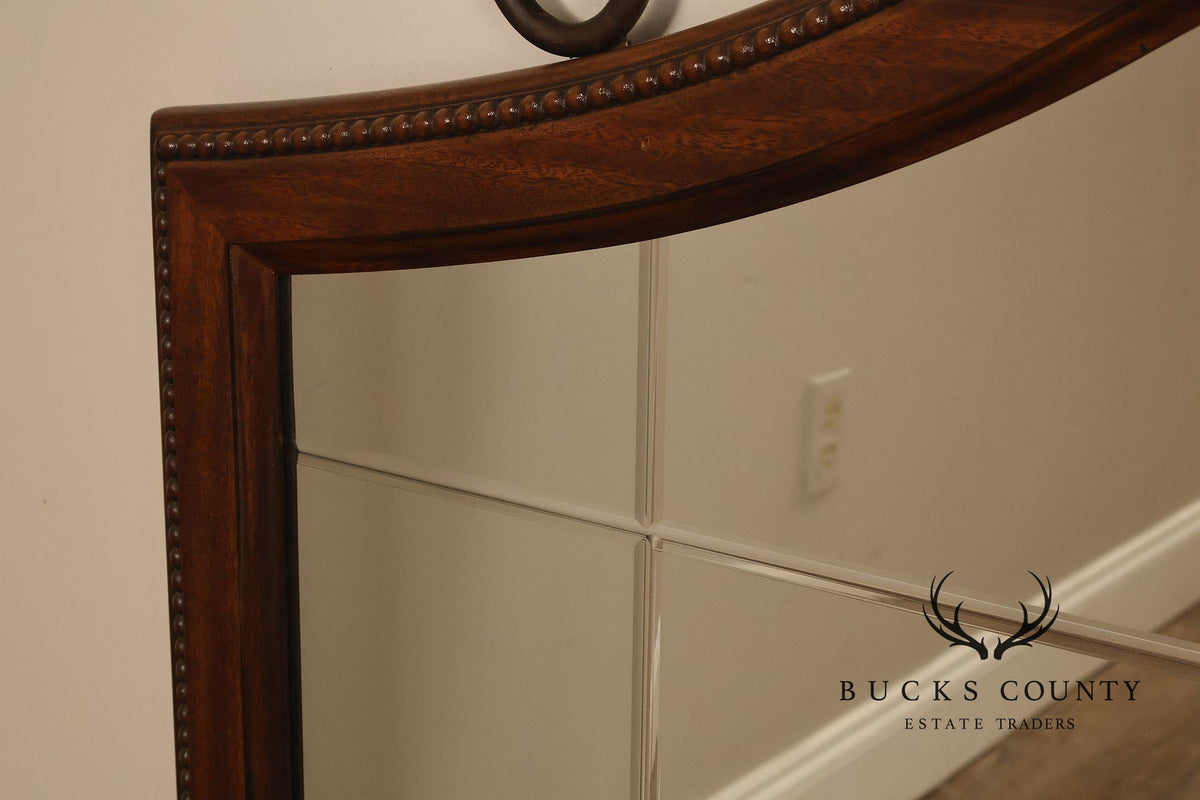 Drexel Heritage Covington Park Wood Framed Beveled Wall Mirror With Wrought Iron Scrollwork