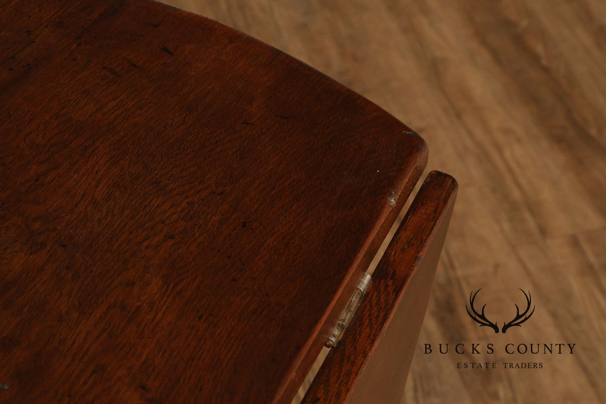 English Oak Large Gateleg Drop Leaf Dining Table