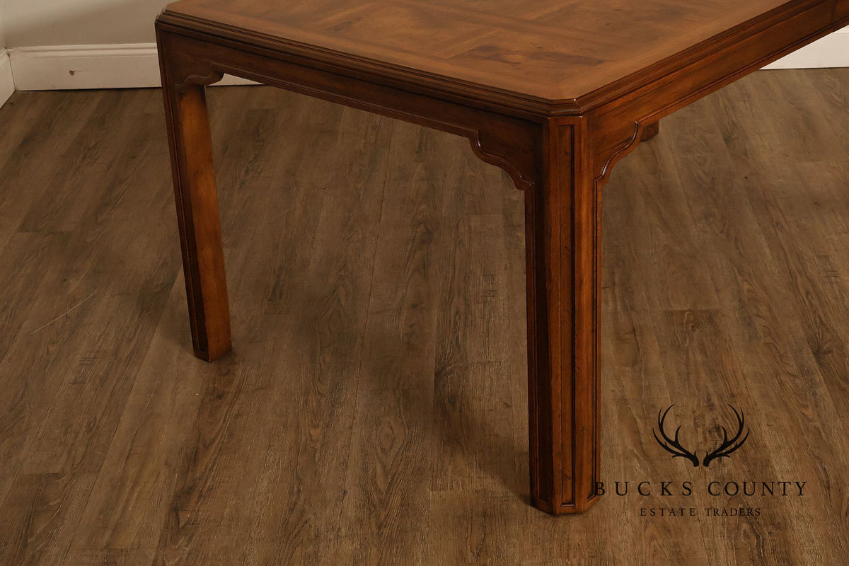 Drexel Heritage Sketchbook Collection Burl Wood Parsons Extendable Dining Table