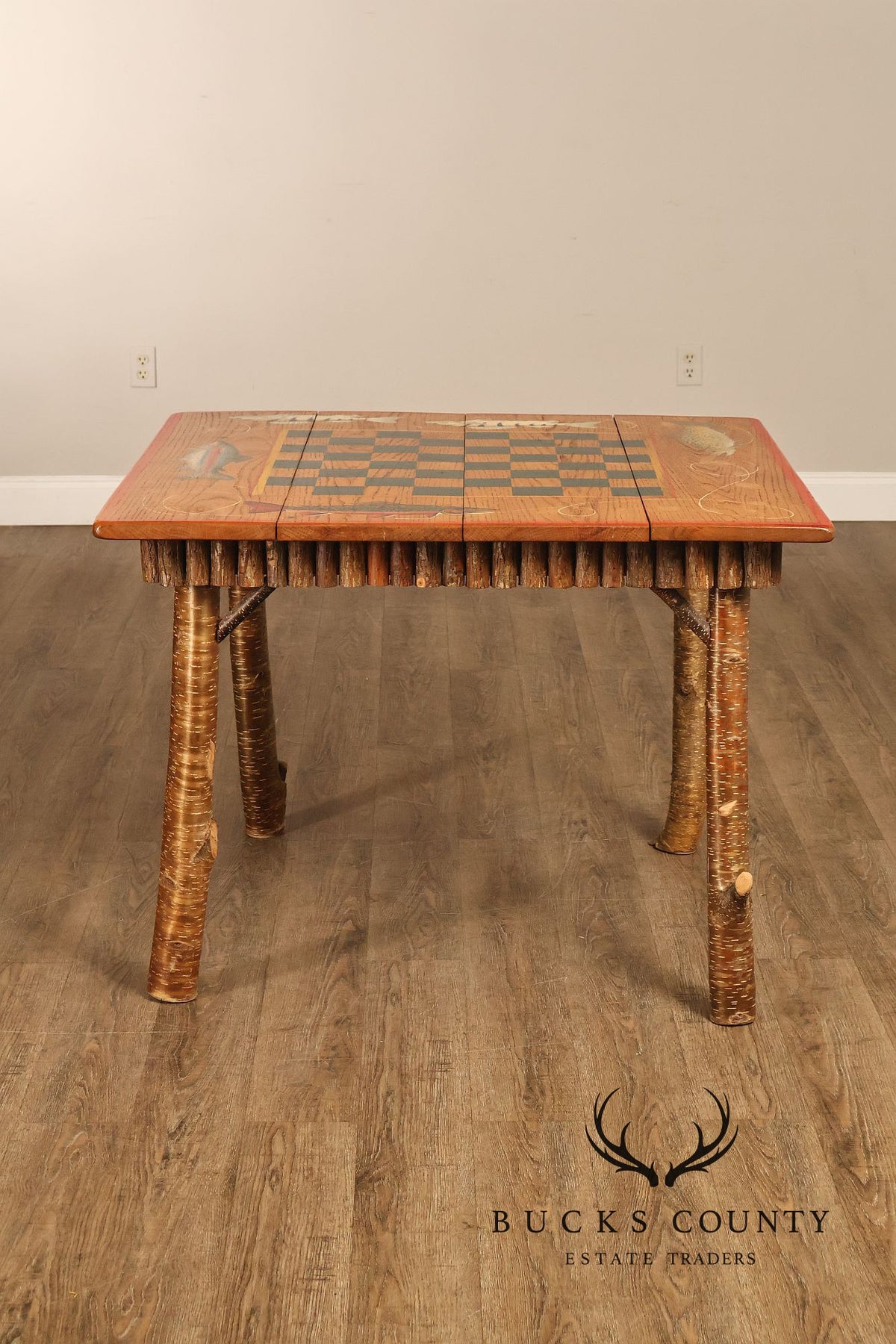 Appalachian Rustic Furnishing Trout and Perch Game Table