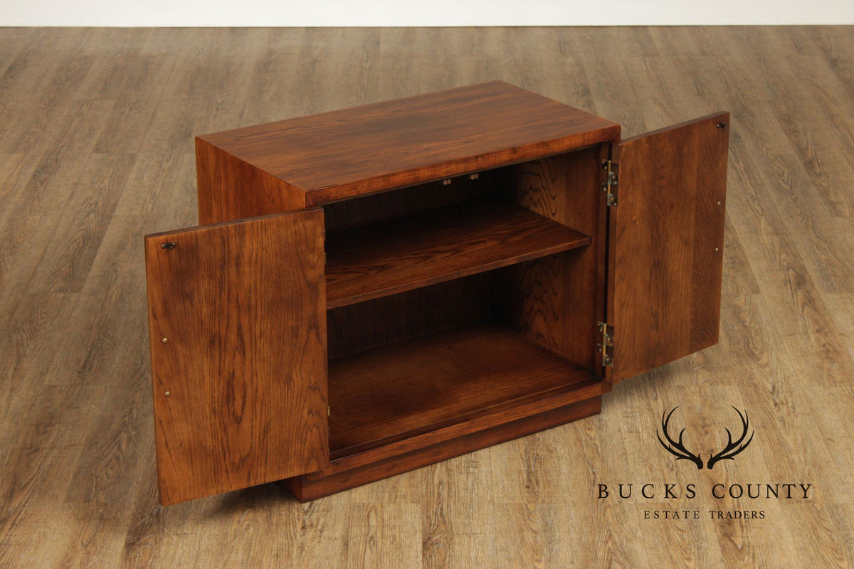 Henredon Campaign Style Oak Cabinet