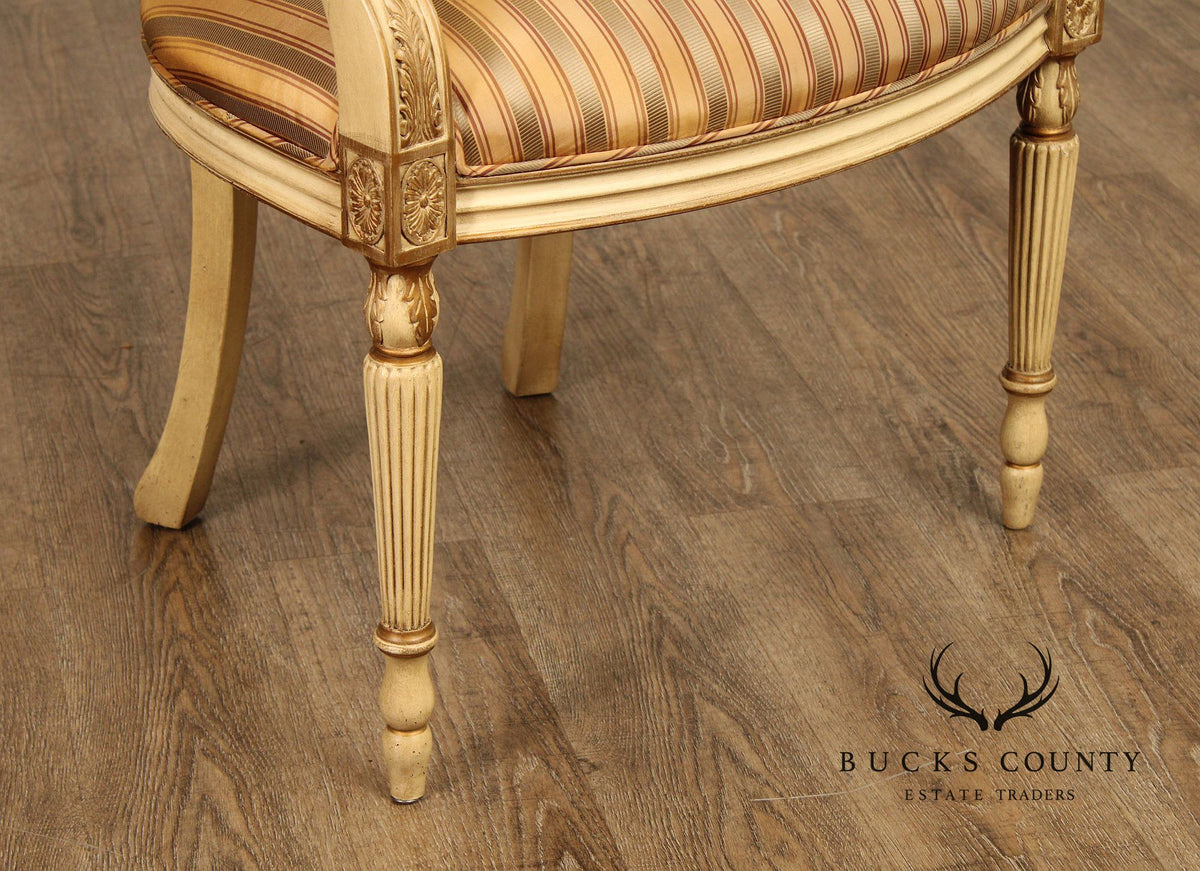 Hickory Chair Italian Provincial Style Cream-Painted Armchair
