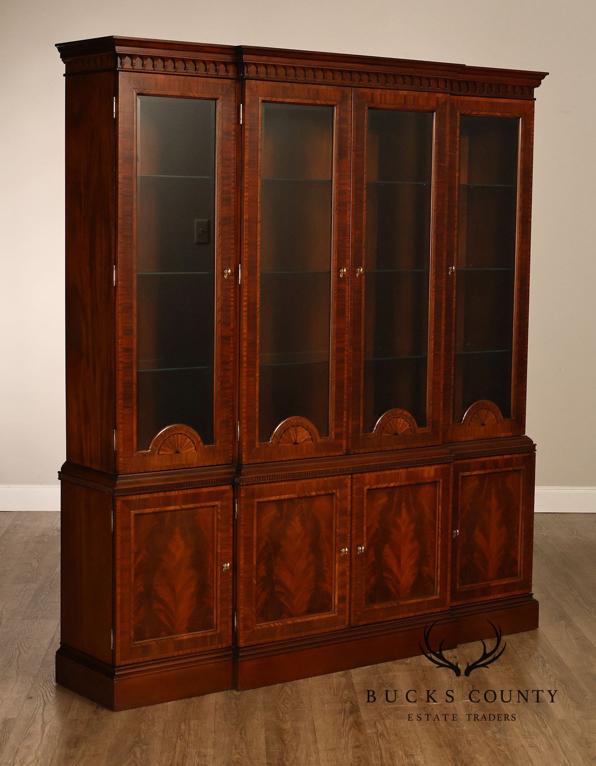 Councill Craftsmen Mahogany Breakfront China Cabinet