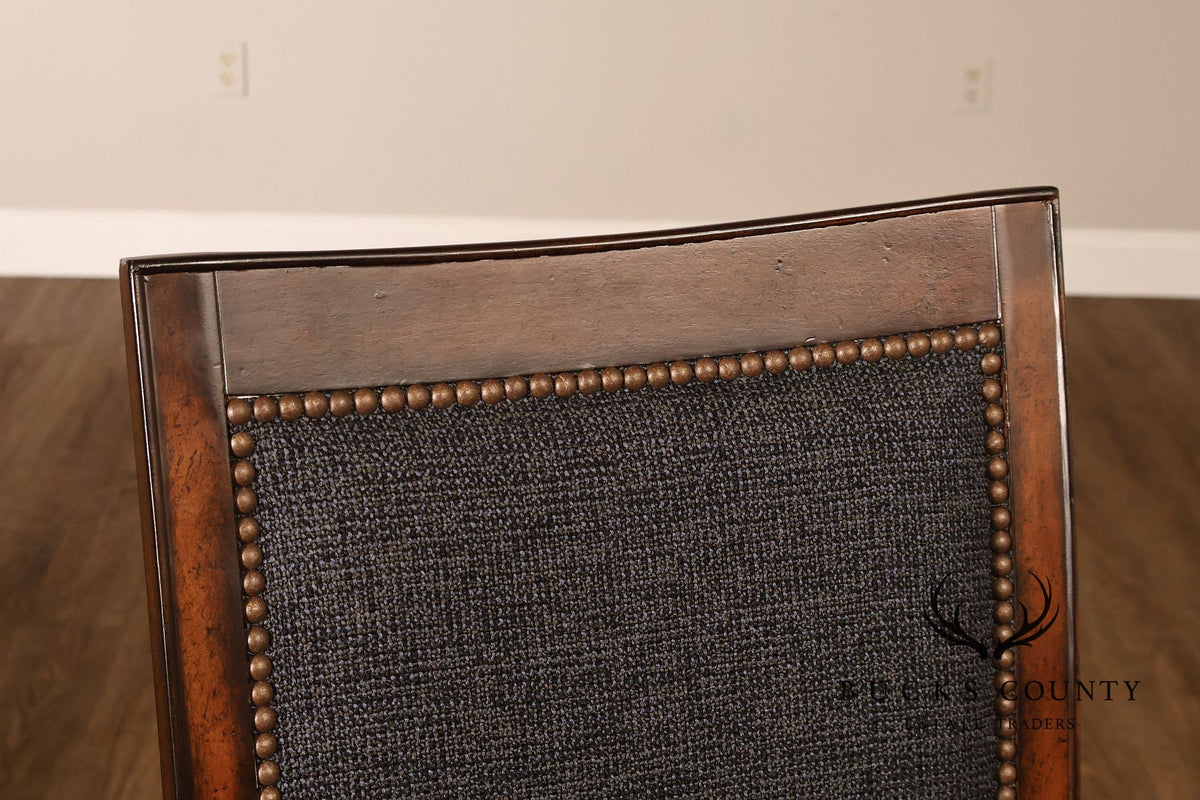 Contemporary Pair of Upholstered Bar Stools