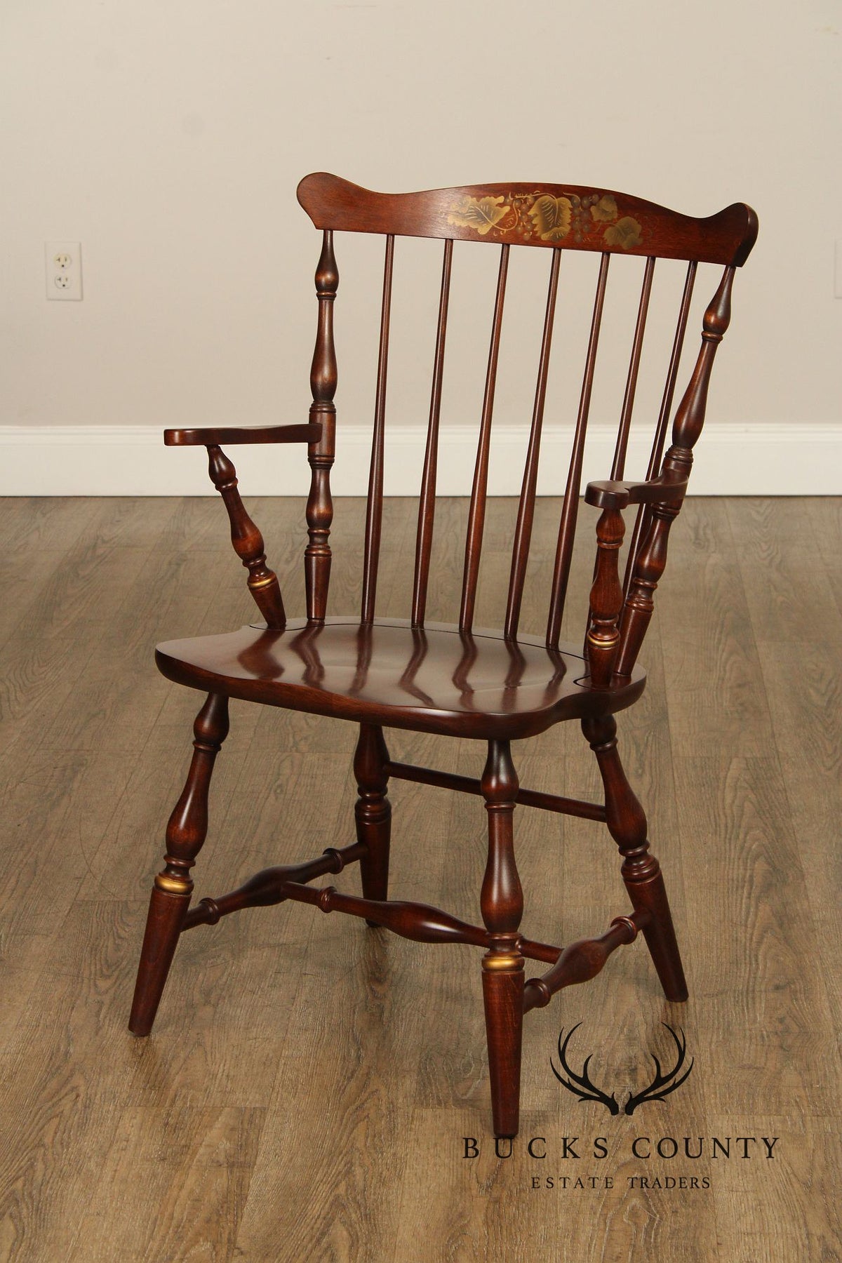 Hitchcock Stencil-Decorated Cherry Windsor Armchair