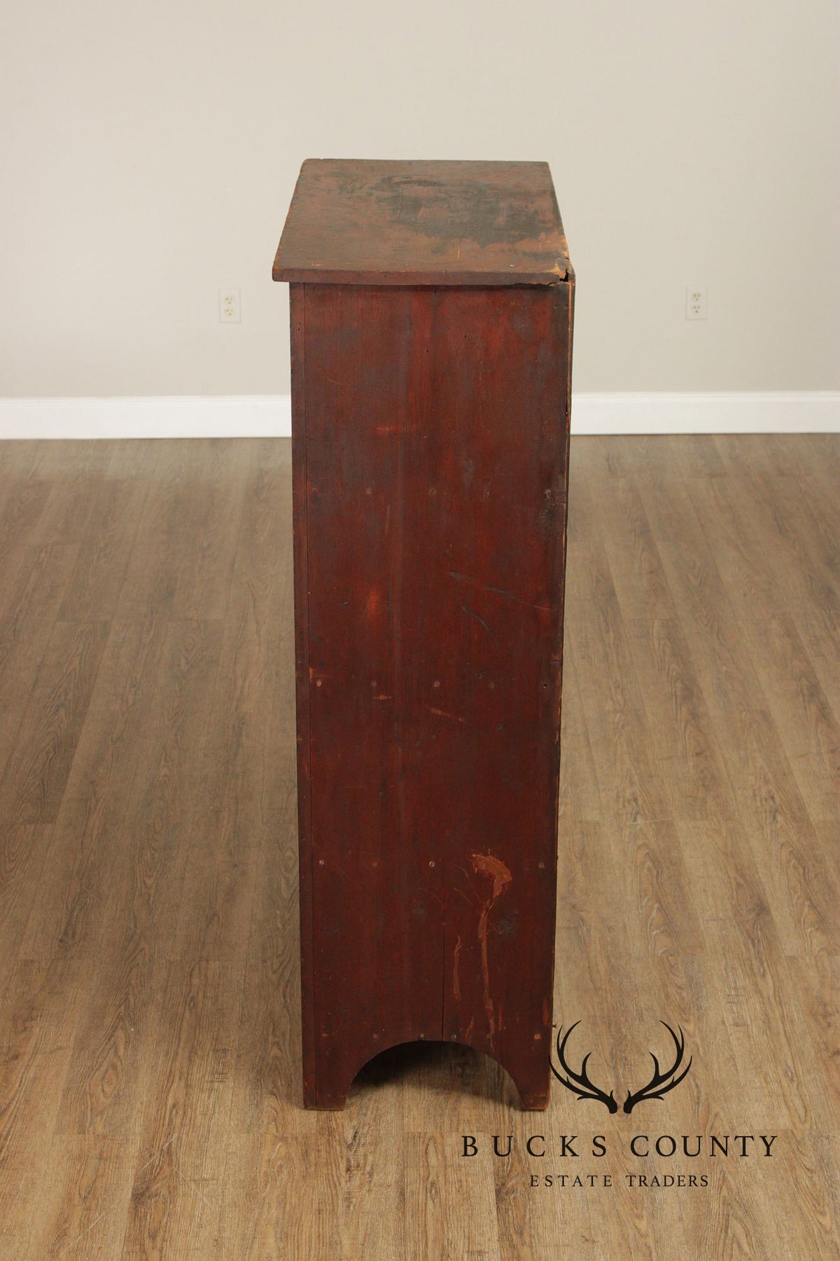 Antique Primitive Painted Single Door Cupboard